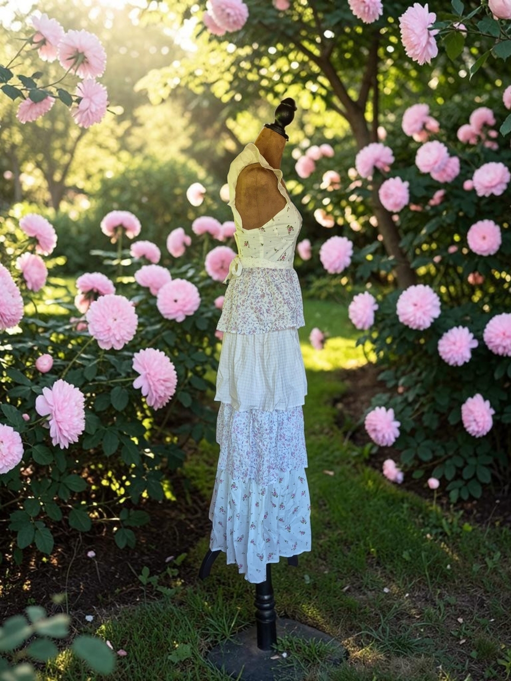 Altar'd State Pastel Floral Tiered Maxi Dress - Picture 2 of 8
